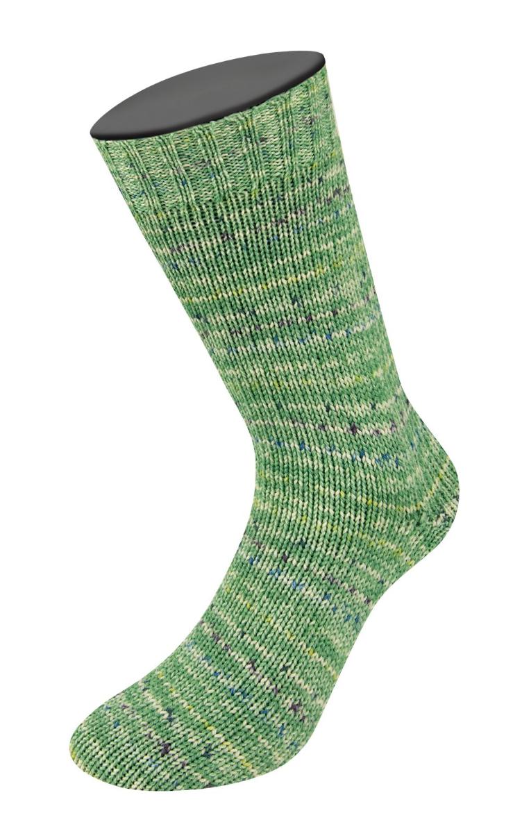 Meilenweit Merino extrafine stellla 2536 grün hellgrün/Aubergine rohweisss - 0