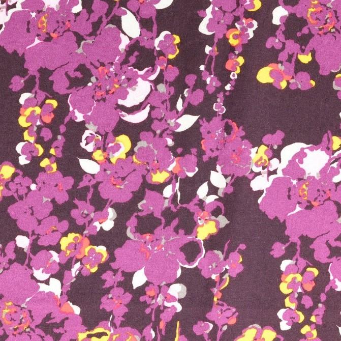 METERPREIS Viscose Blumen violet