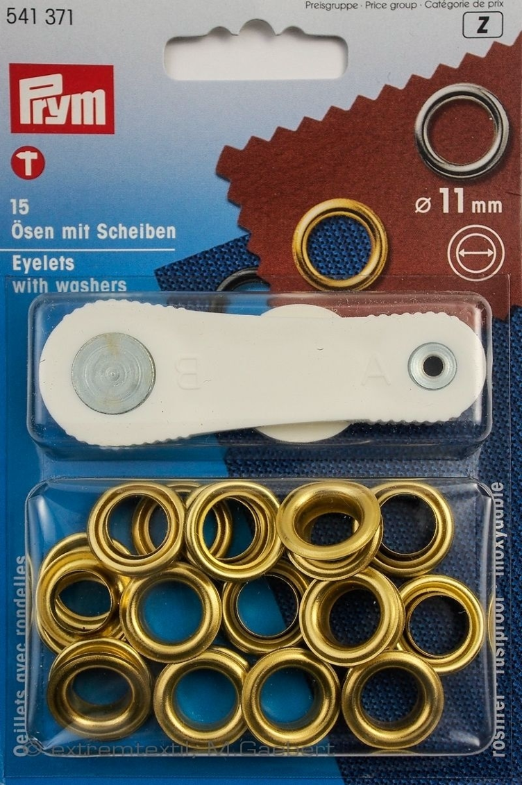 Ösen mit Scheiben 11mm gold