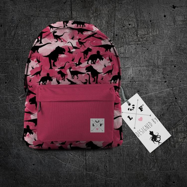 Oxford Rucksackstoff Dino Pink