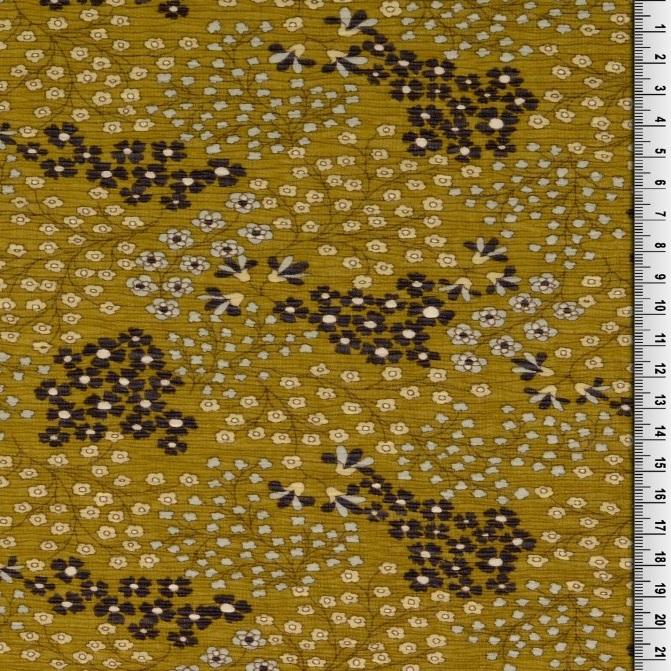 Plissee Chiffon Blümchen gelb