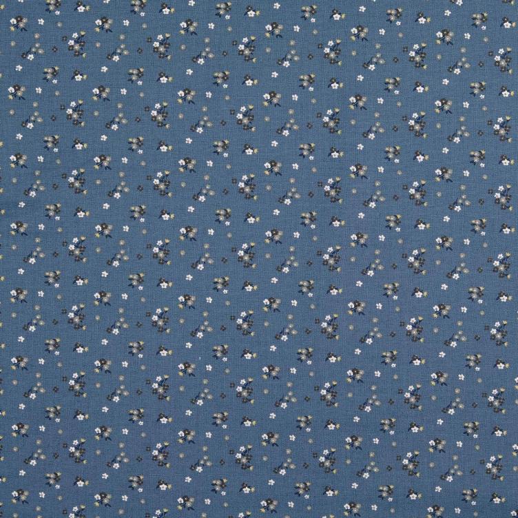 Popeline Blümchen blau