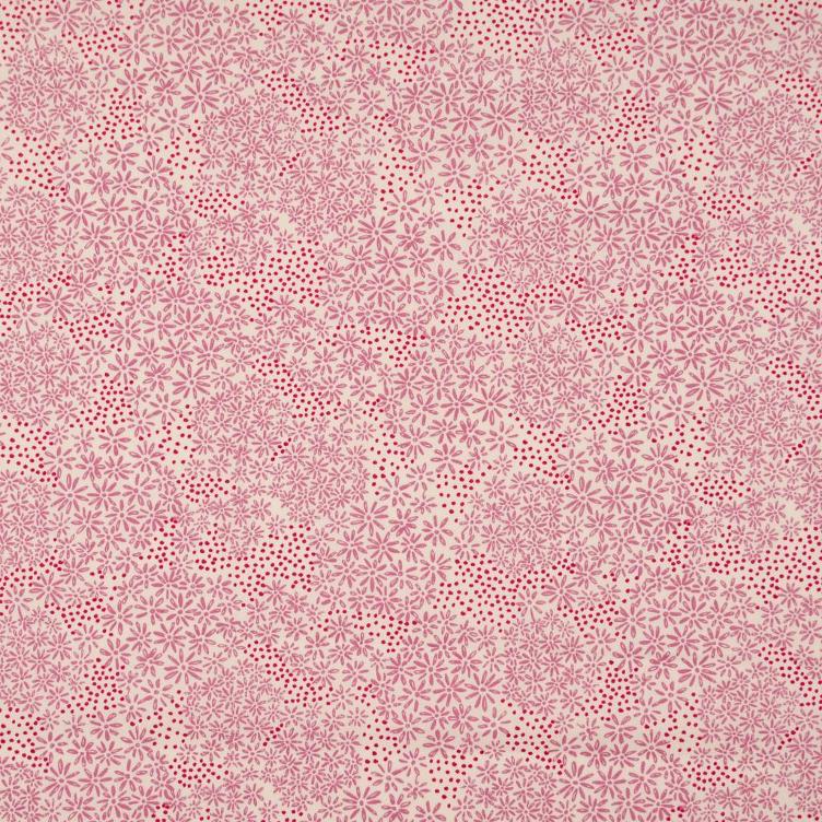 Popeline Blumen und Punkte rosa rot
