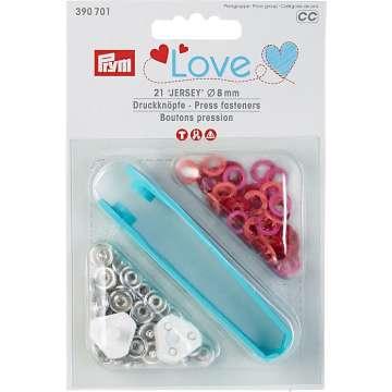 Prym Love Jersey Druckknöpfe 8mm rottöne