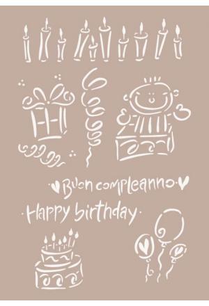 Schablone Happy Birthday