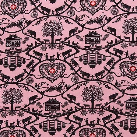 Scherenschnitt-Jersey rosa/schwarz