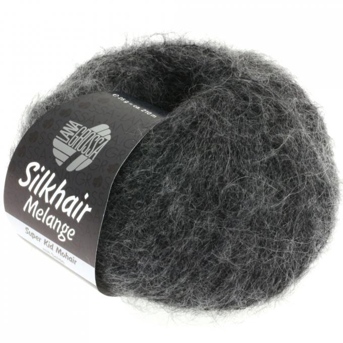 *Silkhair mélange 719 schwarz grau meliert