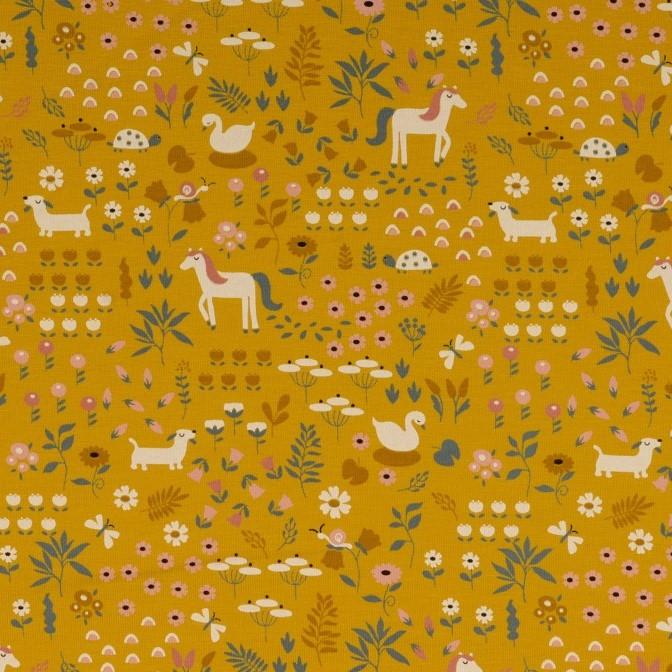 Tiere auf der Wiese senf