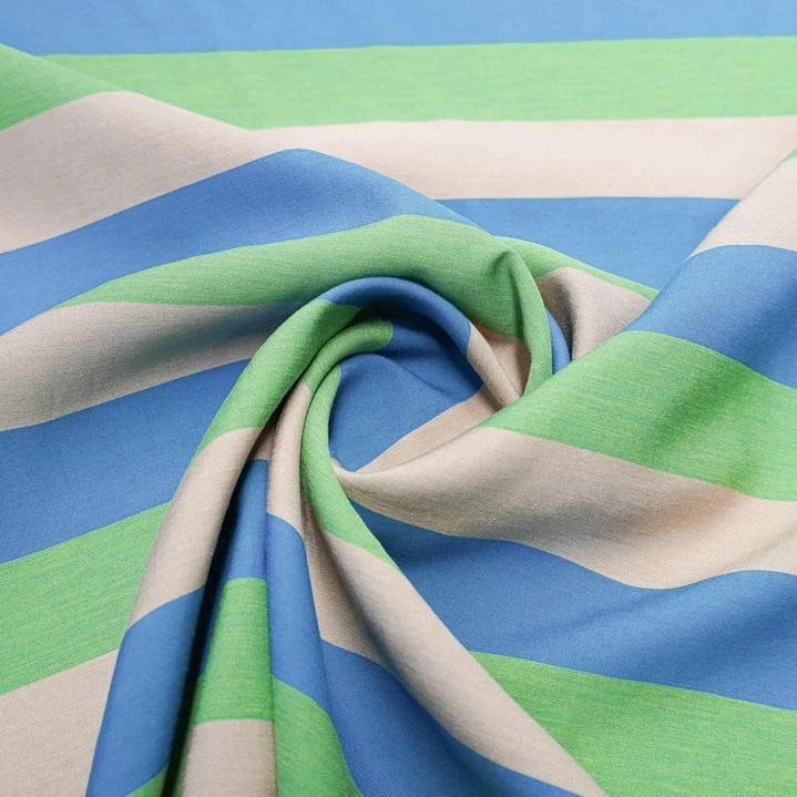 Viscose breite Streifen blau grün