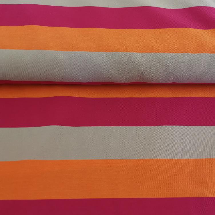 Viscose breite Streifen pink orange