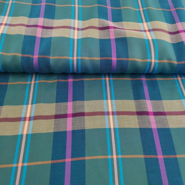 Viscose Karo grün blau violett