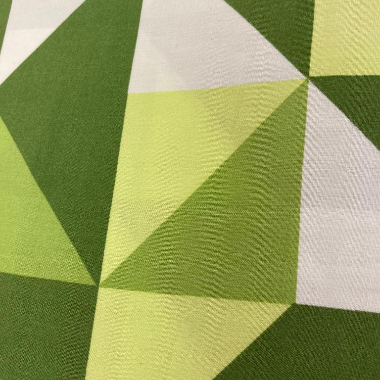 Viscose Popeline geometrisches Muster grün
