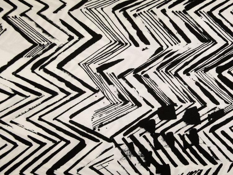 Viskose Satin Druck schwarz/weiss