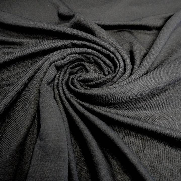 Viskose Stretch innen gerauht schwarz