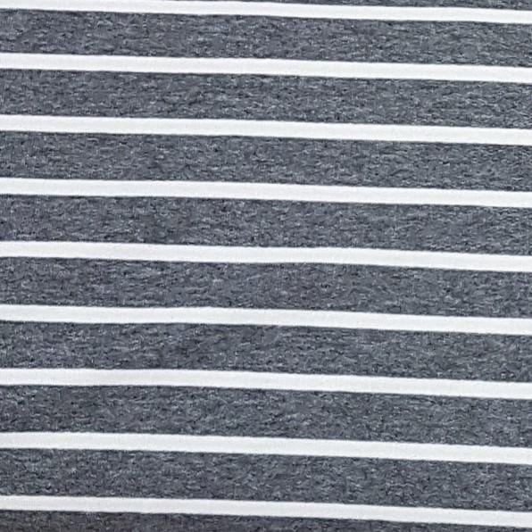 Viskose Sweat Allegra grau mit weissen Streifen