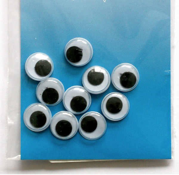 Wackelaugen mit Öse zum aufnähen 12mm