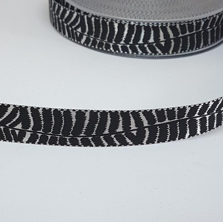 Webband Zebra schwarz silber