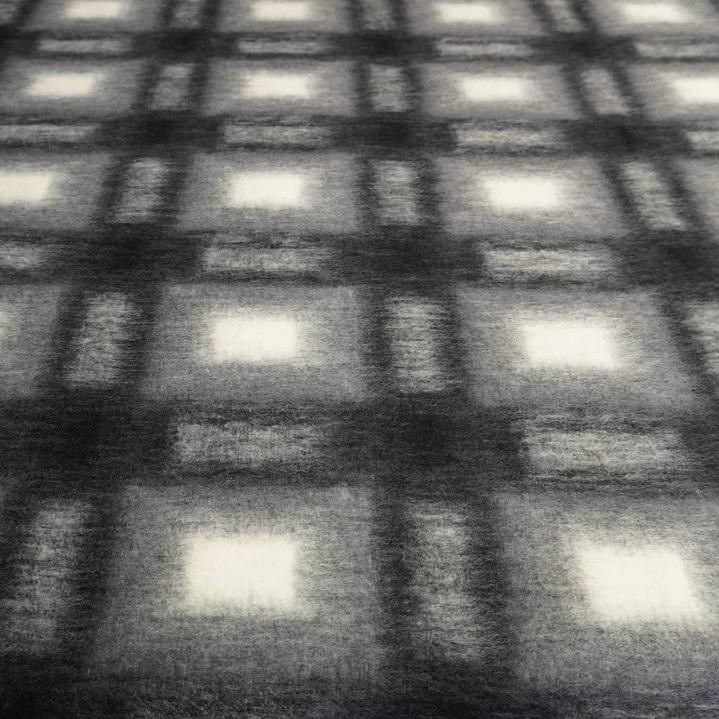 Woll Flausch Karo grau